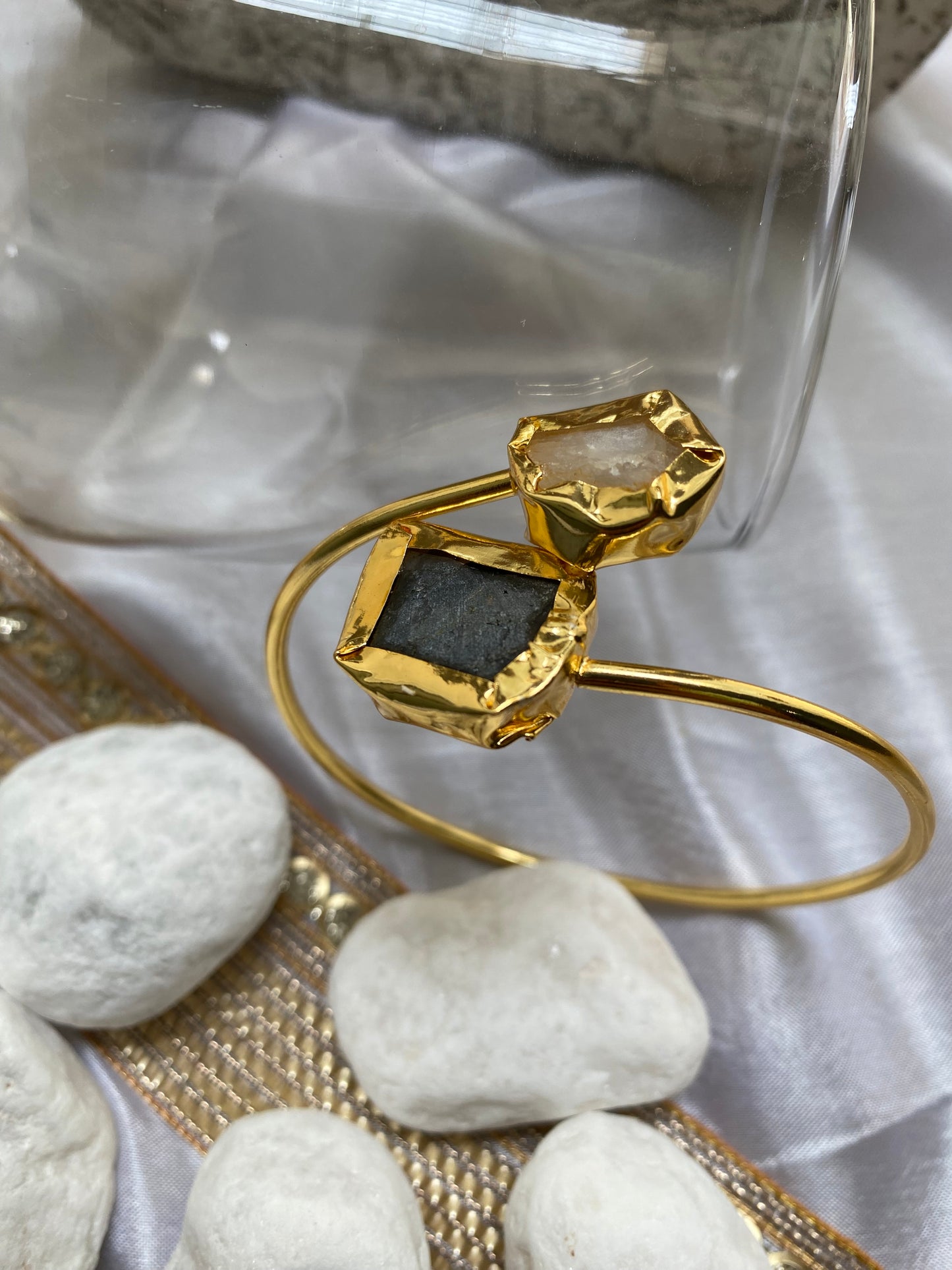 Natural Stone Brass Bracelets