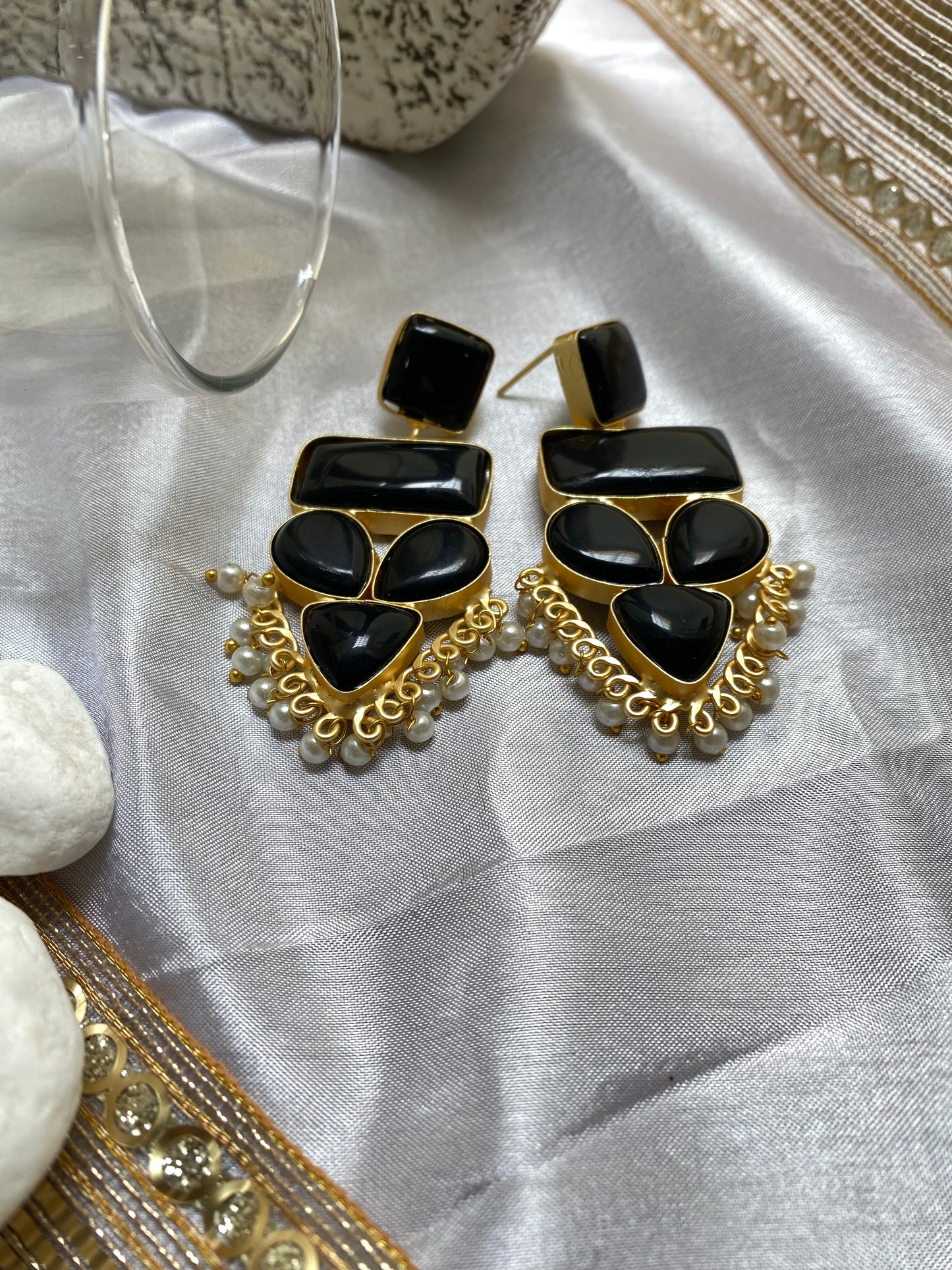 Black Blooming Beauties Earrings