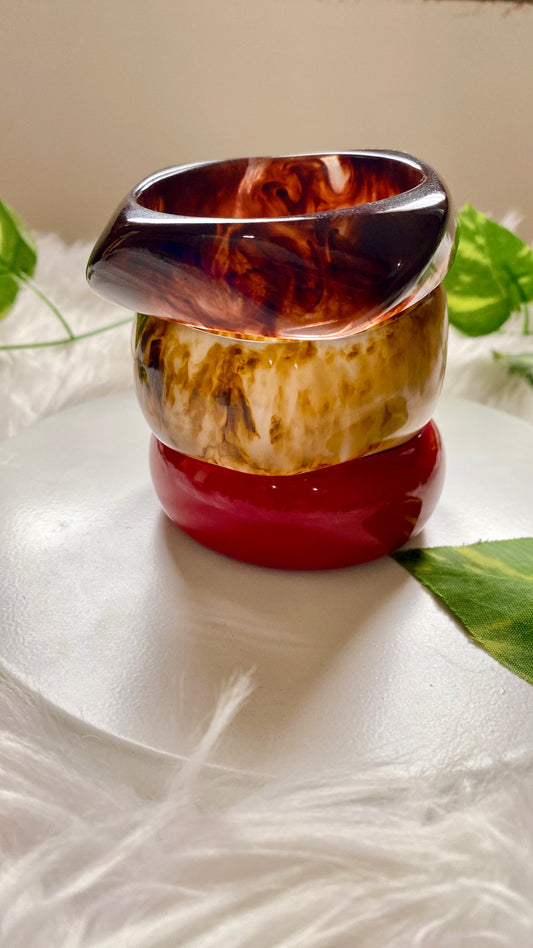 Anica Resin Bangle Stack - Spicy