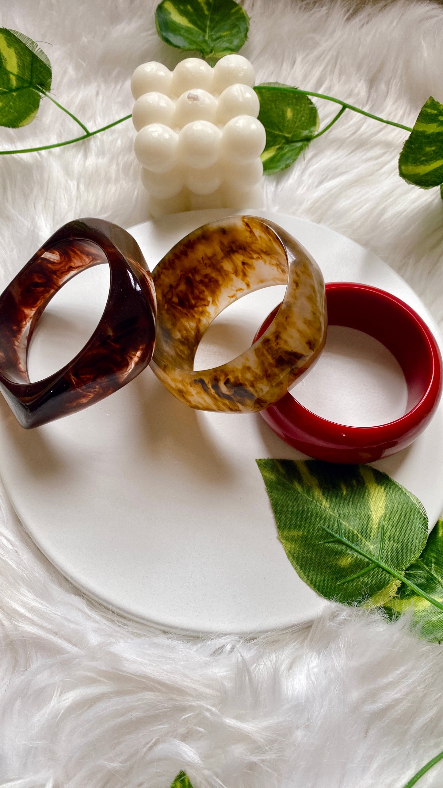 Anica Resin Bangle Stack - Spicy