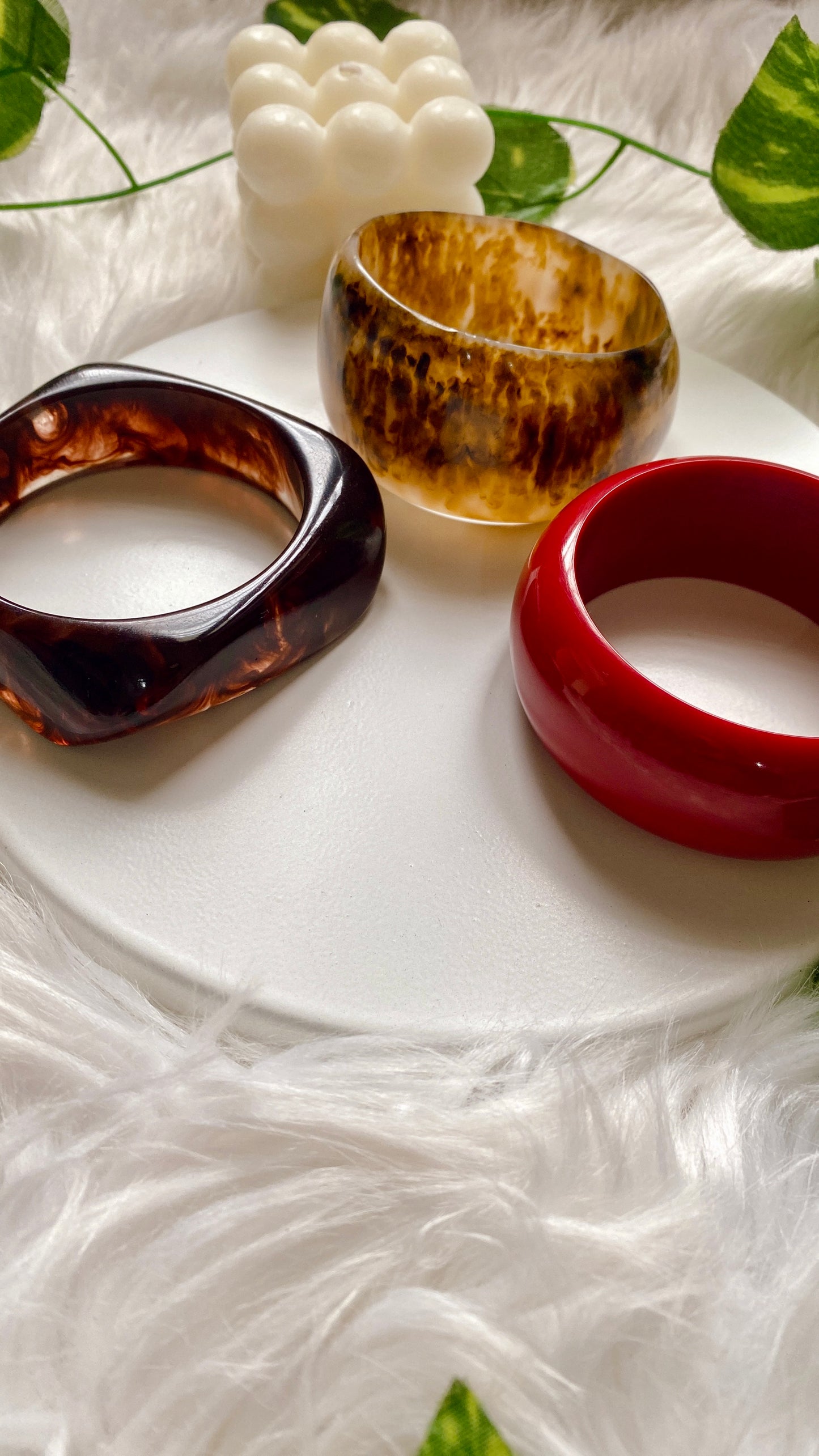 Anica Resin Bangle Stack - Spicy