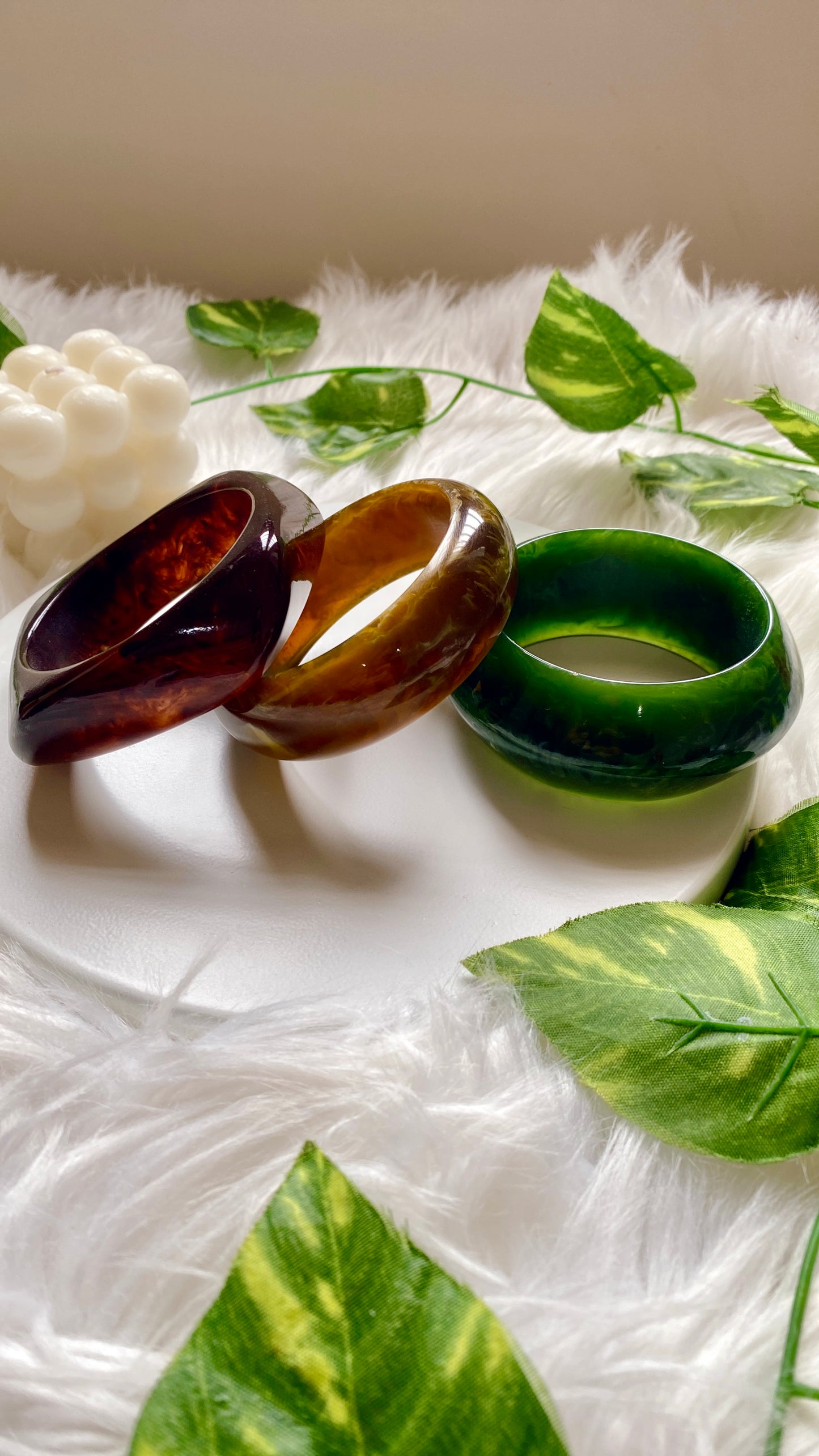 Anica Resin Bangle Stack - Earthy