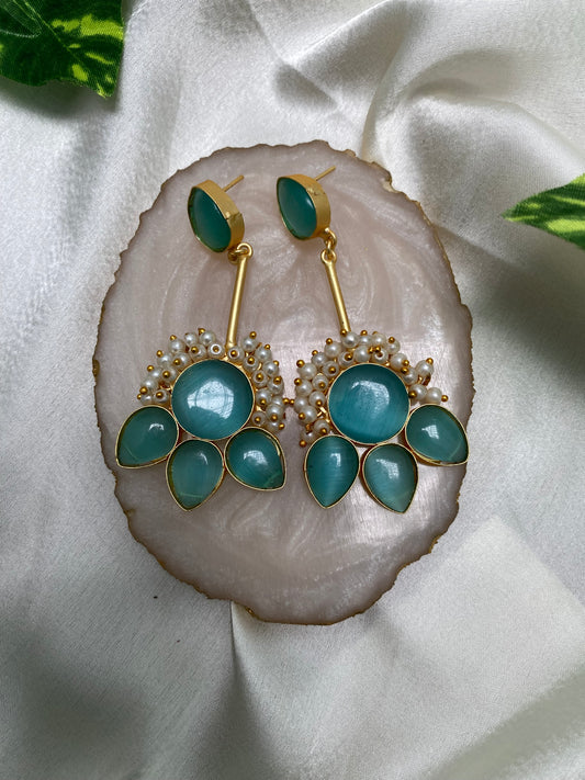 Petal Posh Teal Earrings