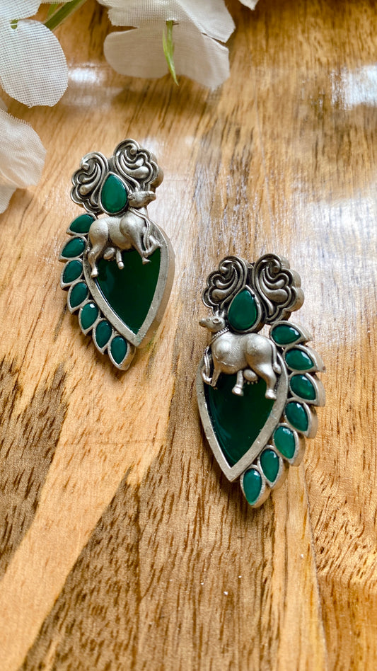 Devika Studs - Green