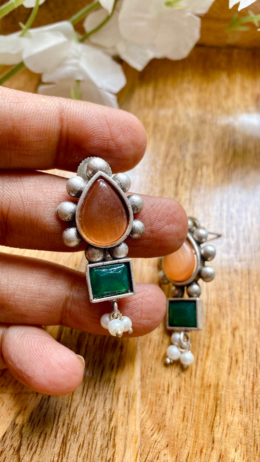Ishita Drops Earrings - Orange