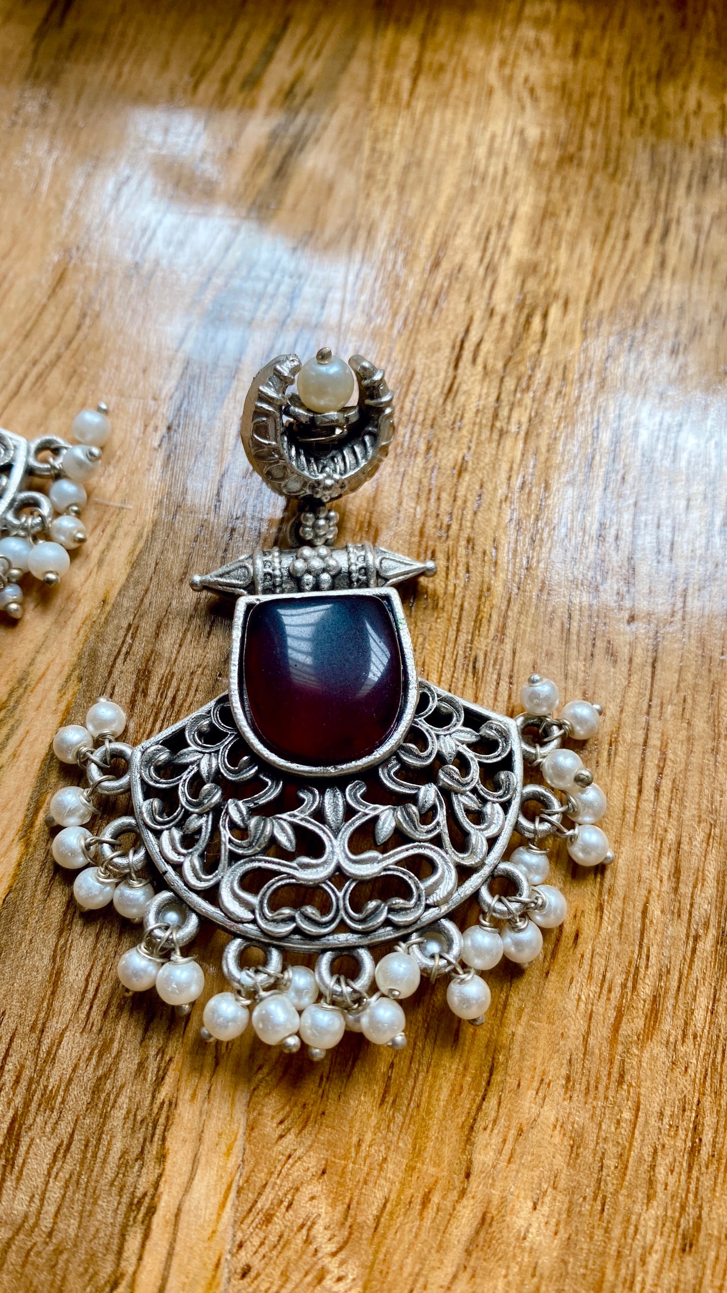 Ritika Earrings - Maroon