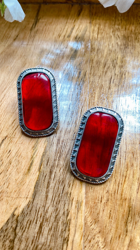 Ameena Studs - Red