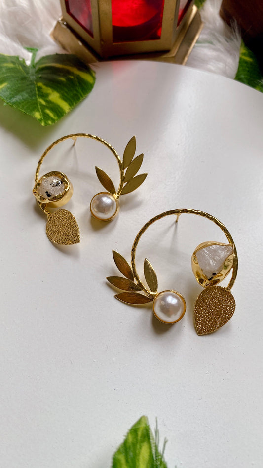 Diya Bloom Uncut Stone Earrings
