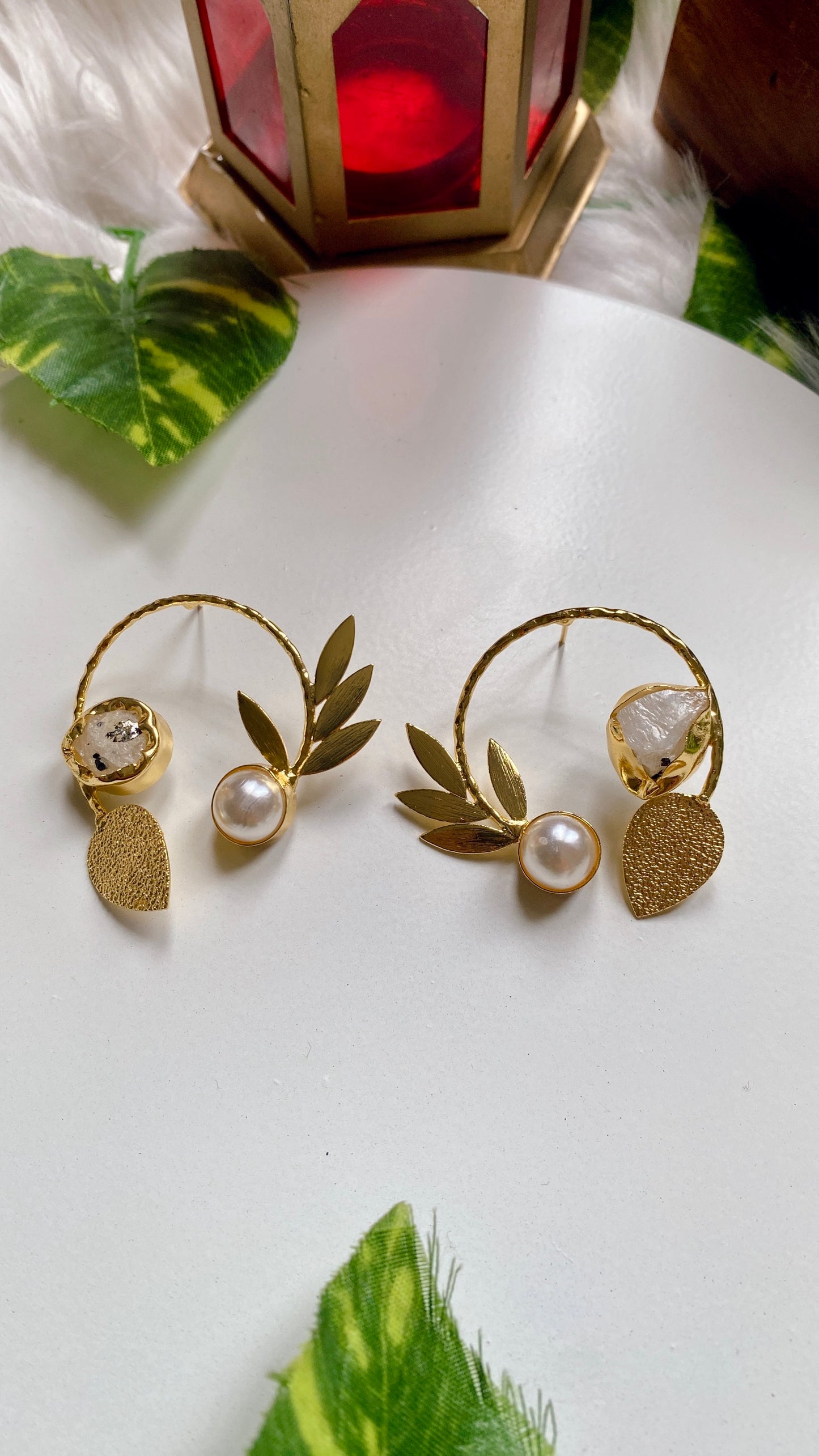 Diya Bloom Uncut Stone Earrings