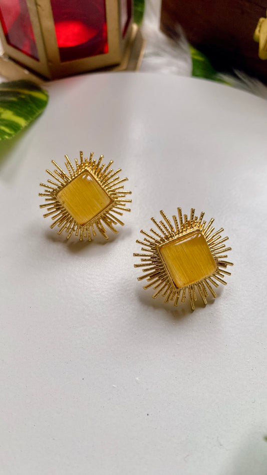 Diya Glow Studs - Yellow