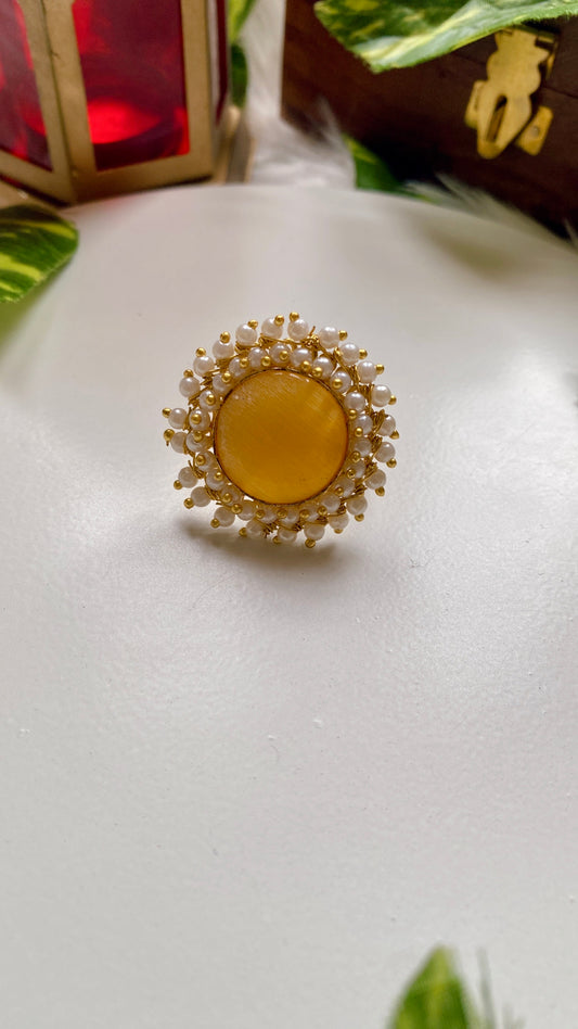 Juhi monalisa Rings - Yellow