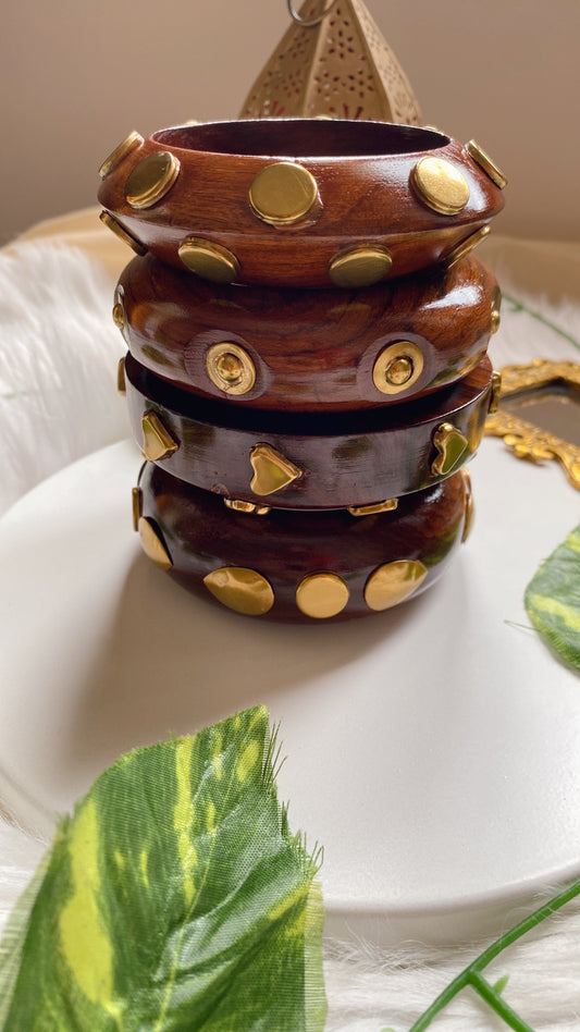 Gulnaar Wooden Bangles Stack