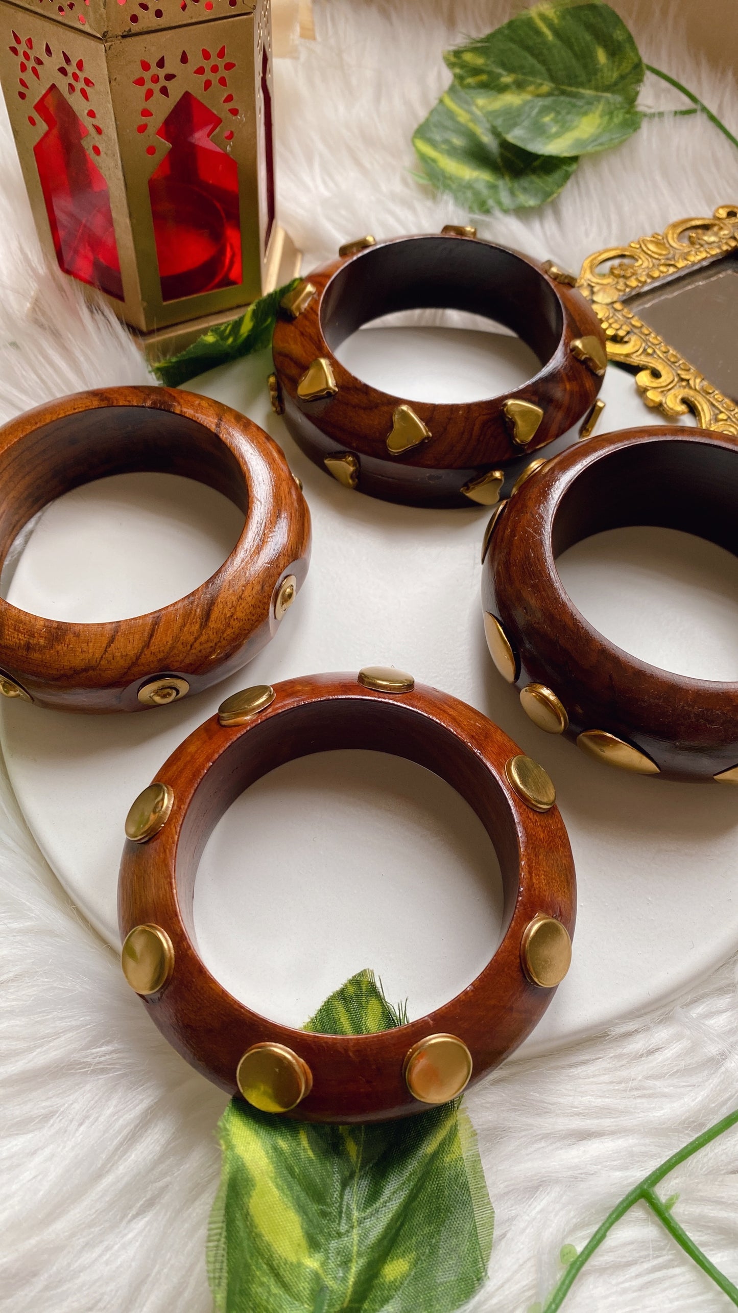 Gulnaar Wooden Bangles Stack