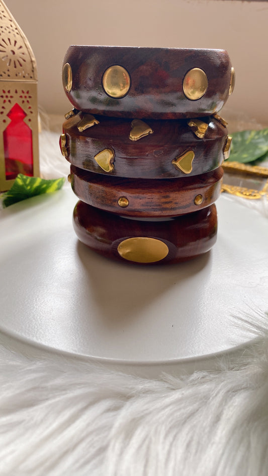 Ramya Wooden Bangles Stack