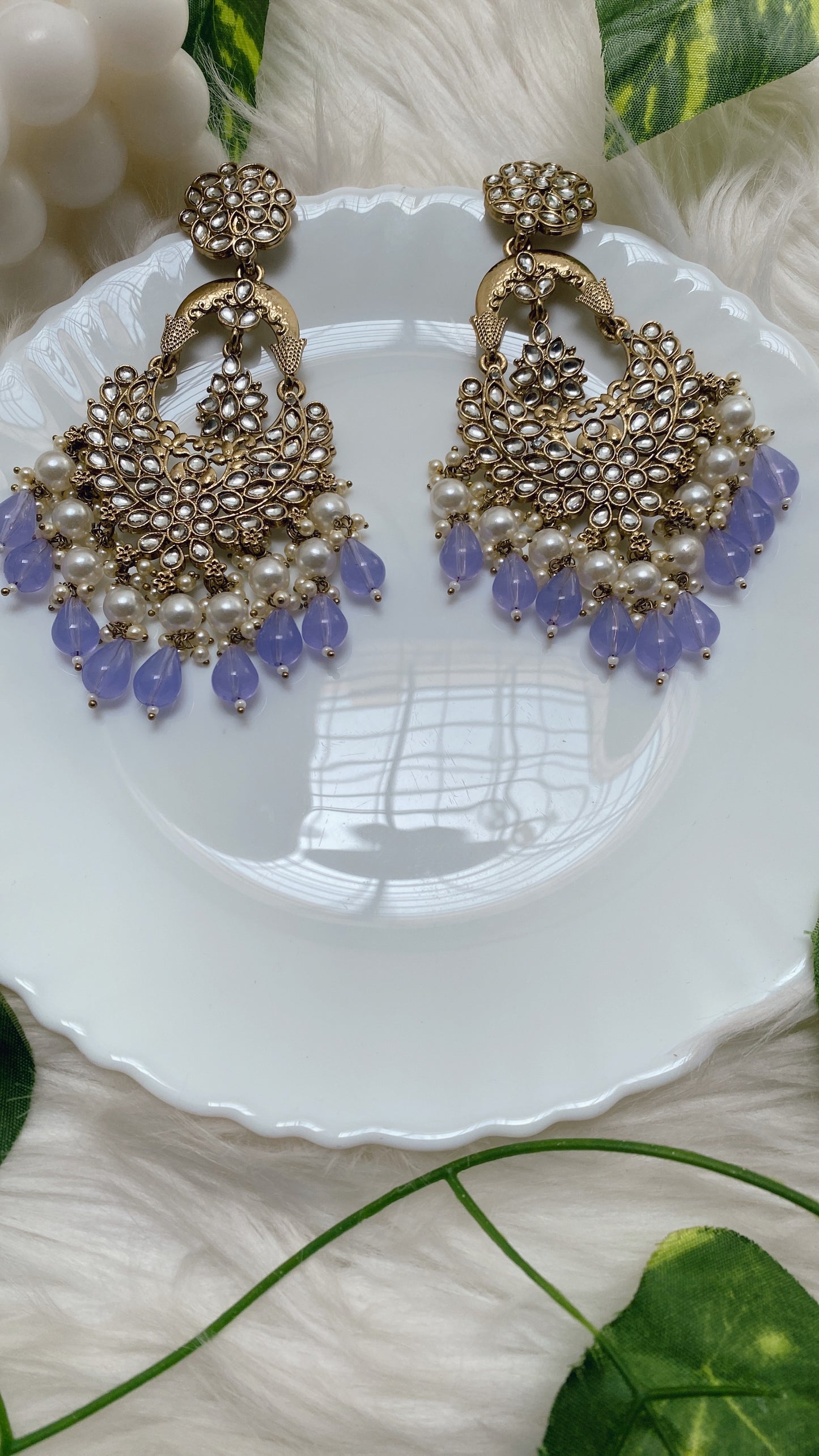 Farah Light Purple Chandbali Earring