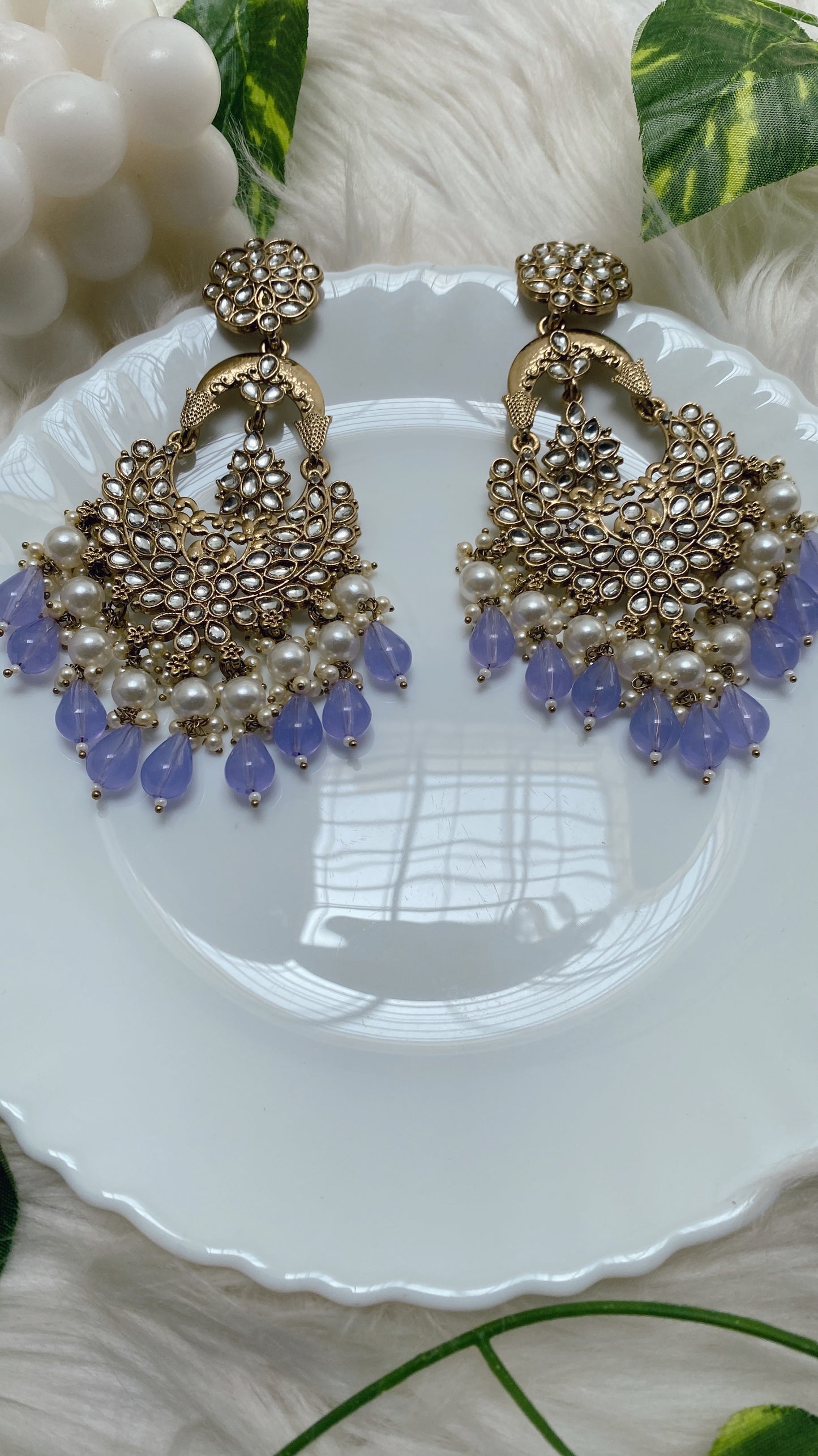 Farah Light Purple Chandbali Earring