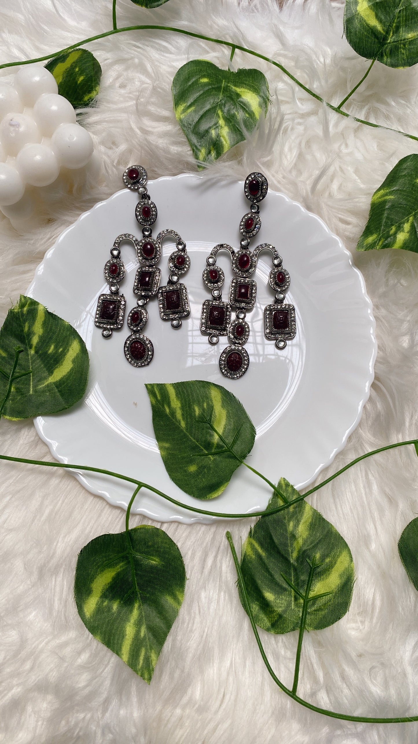 Sabyasachi inspired burgundy Earrings