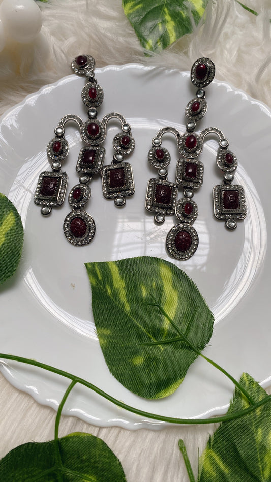 Sabyasachi inspired burgundy Earrings