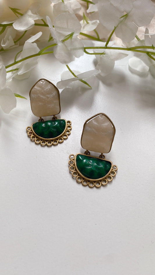 Green Halo Earrings