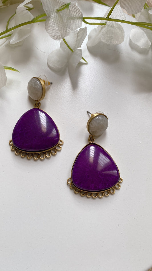 Purple Triangle Dangles