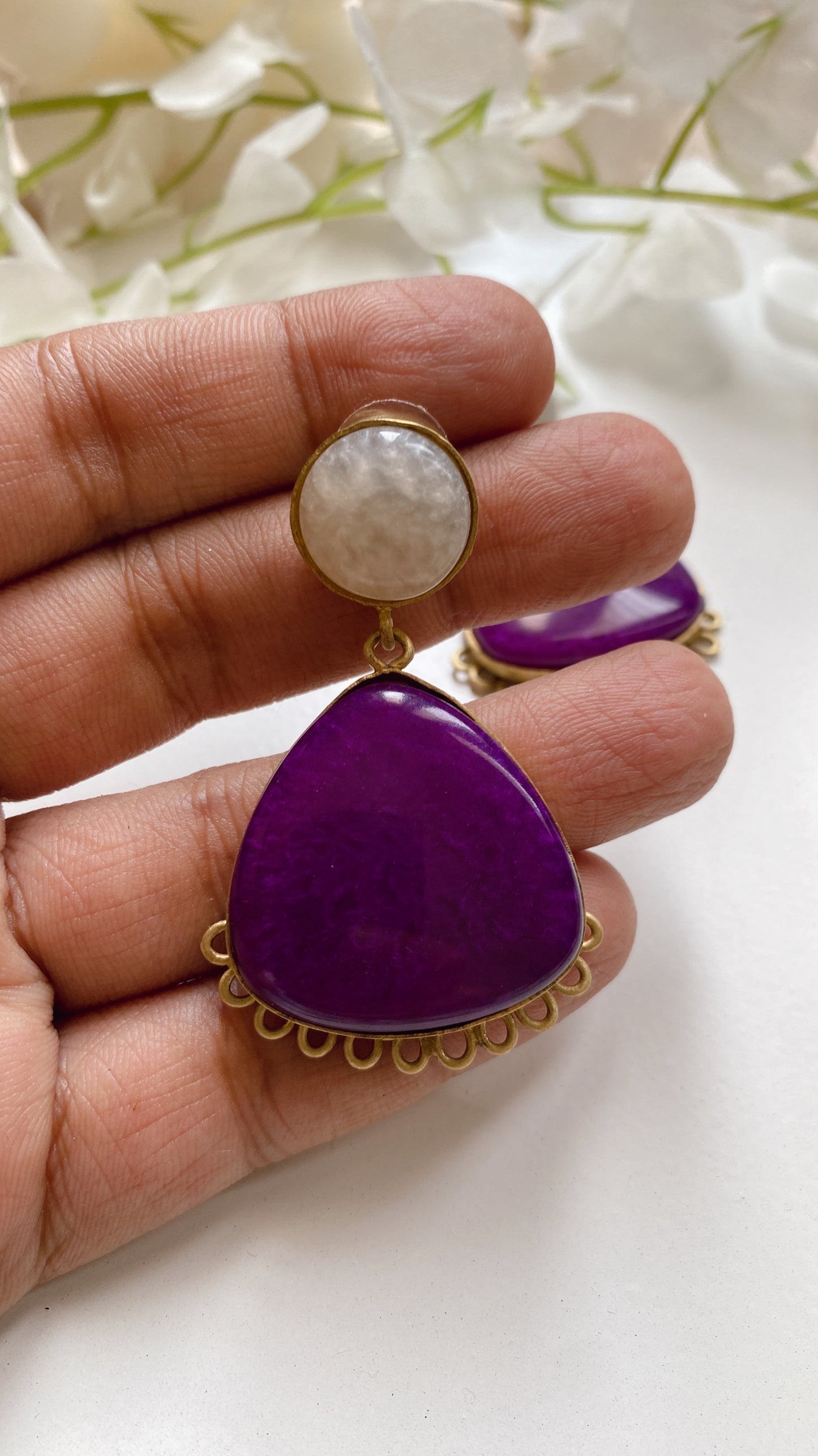 Purple Triangle Dangles