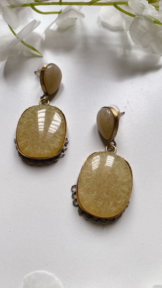 Olive Bloom Drop Earrings