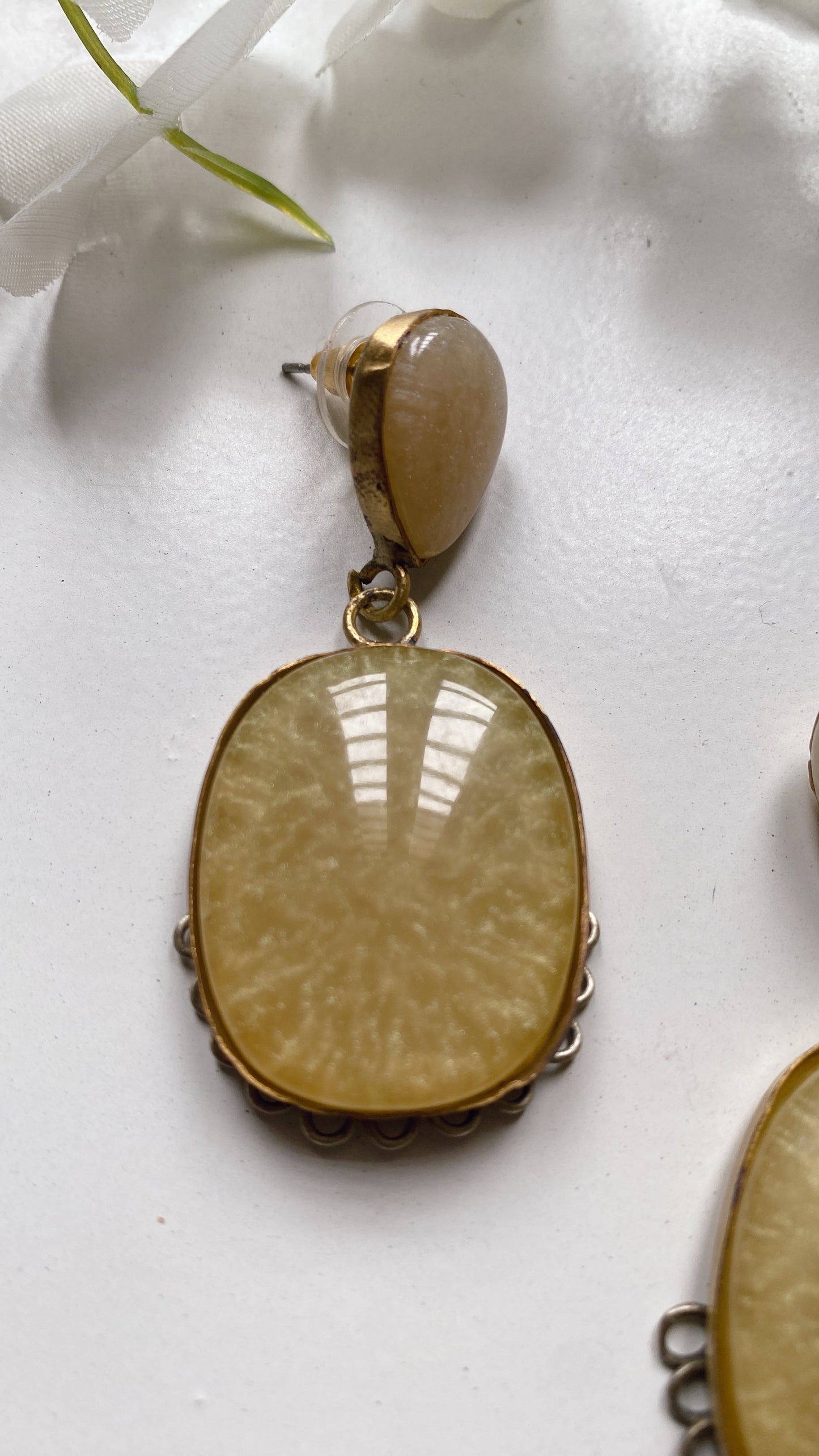 Olive Bloom Drop Earrings