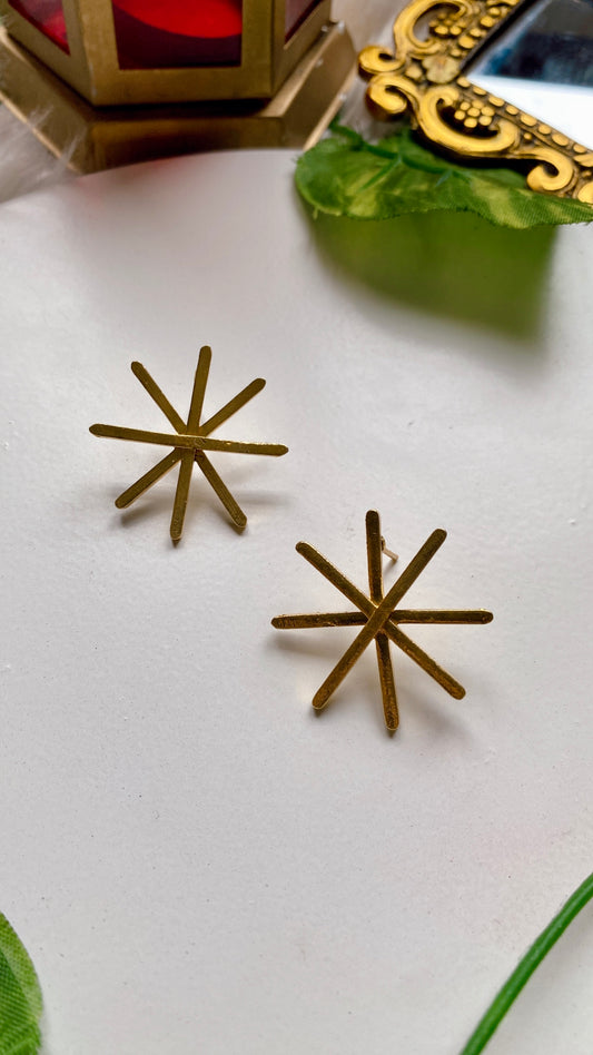 Gold Grid Earrings