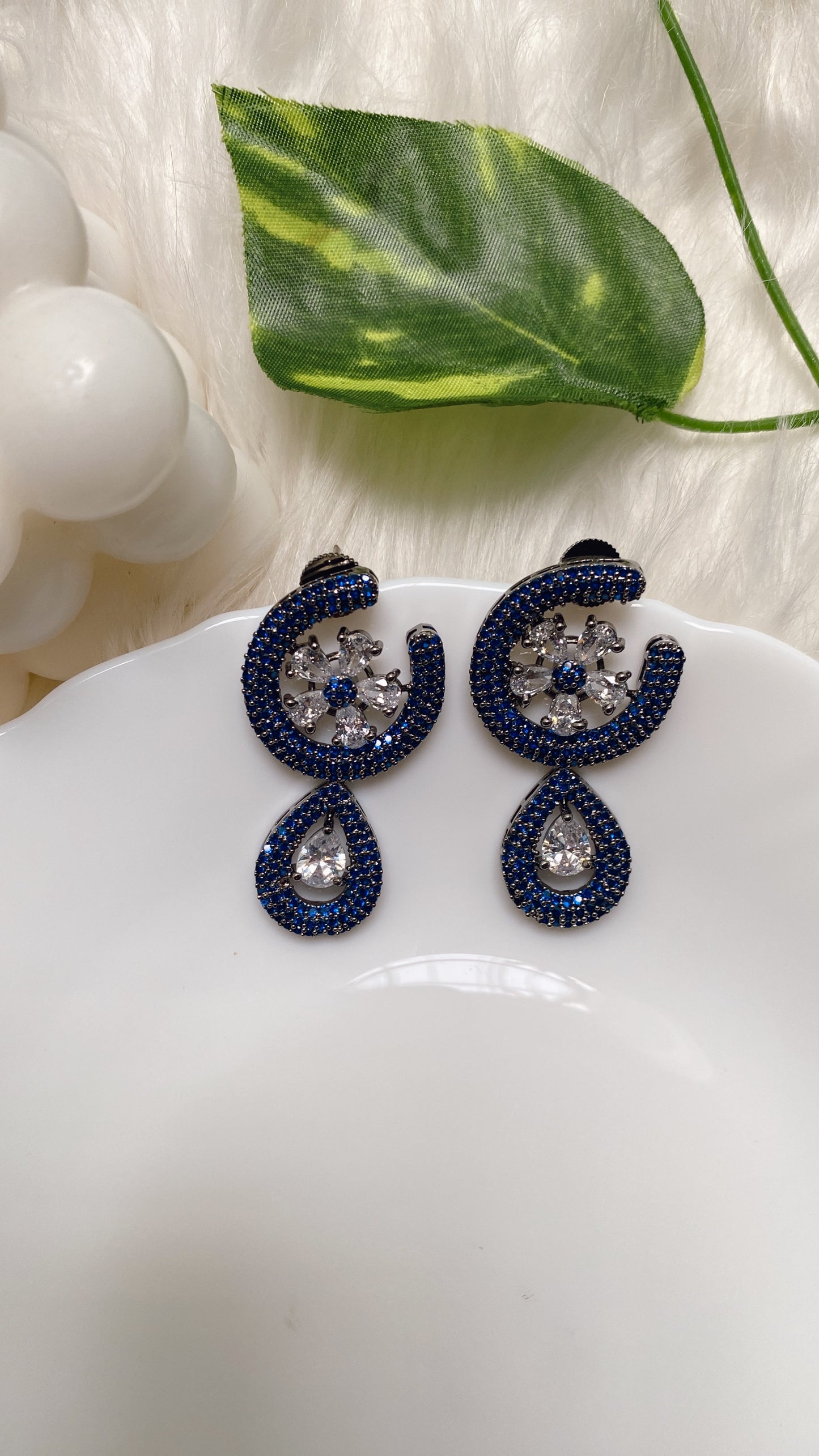 Blue Symphony Zirconia Earrings