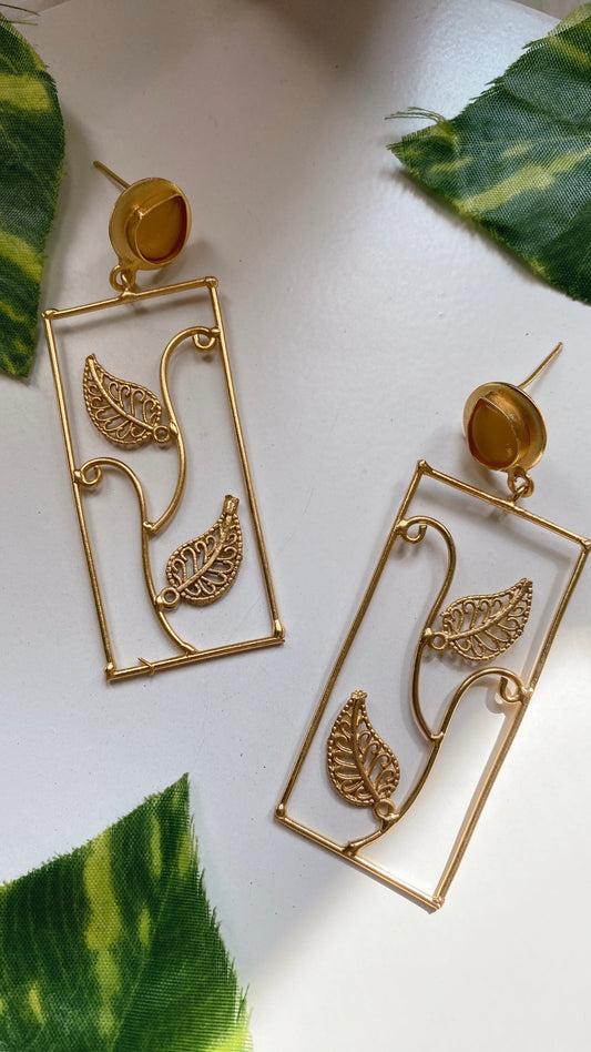 Leaf of Grace Earrings - Yellow