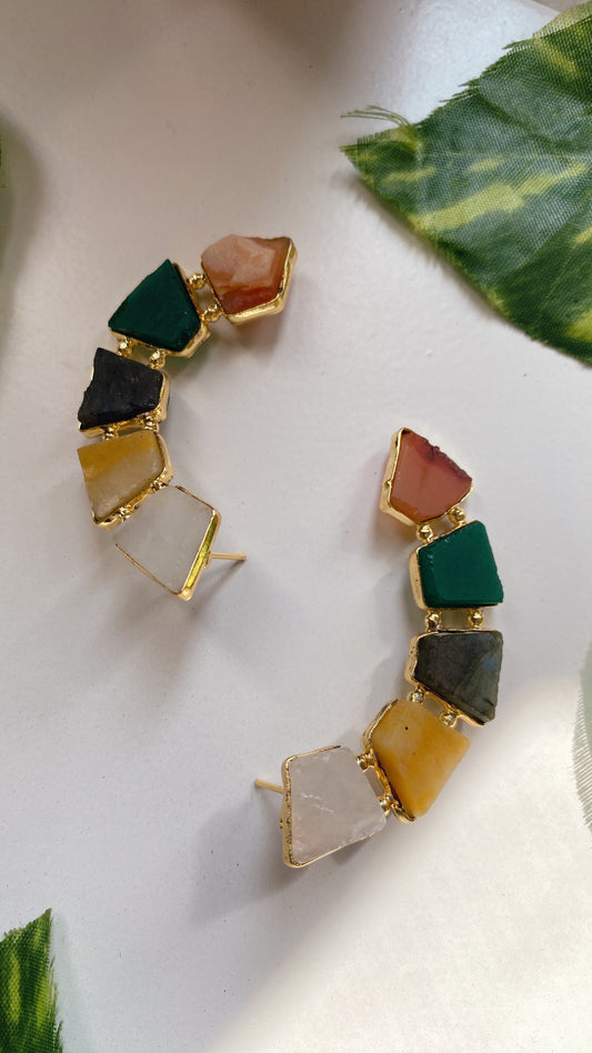 Eva Uncut Stone Earcuffs