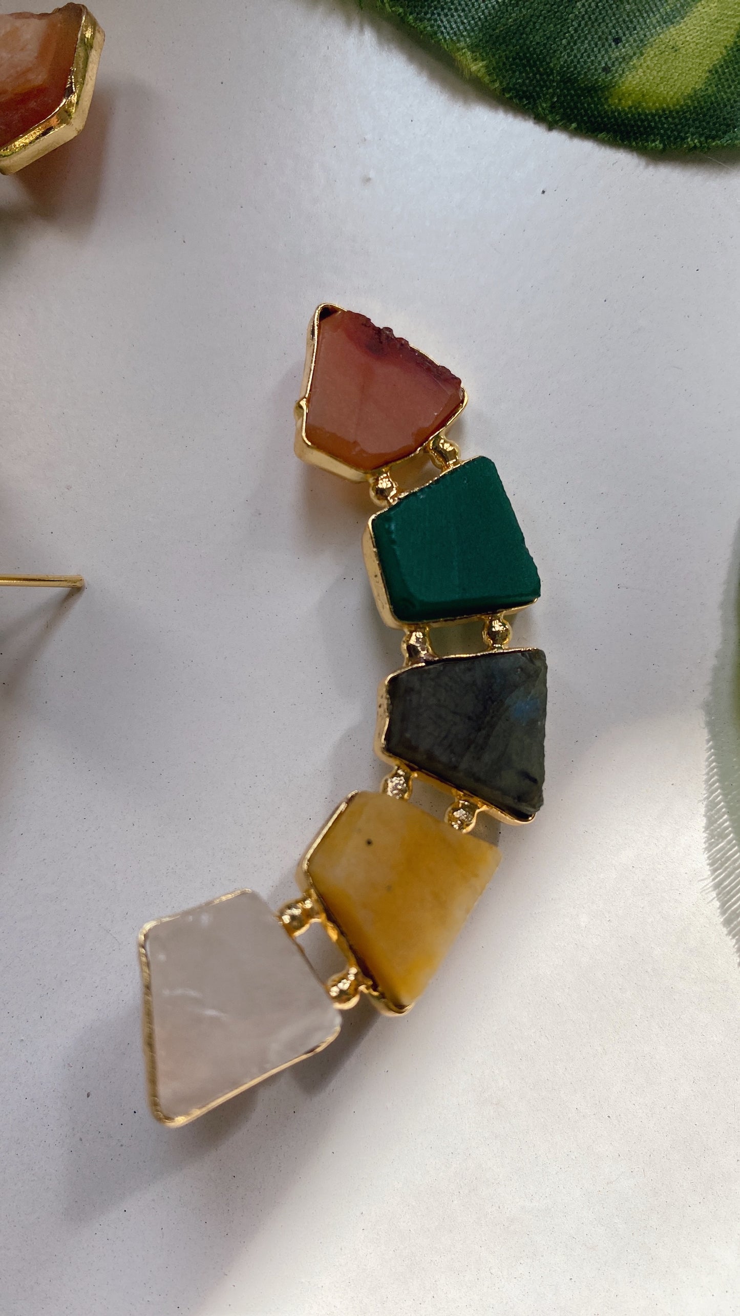 Eva Uncut Stone Earcuffs