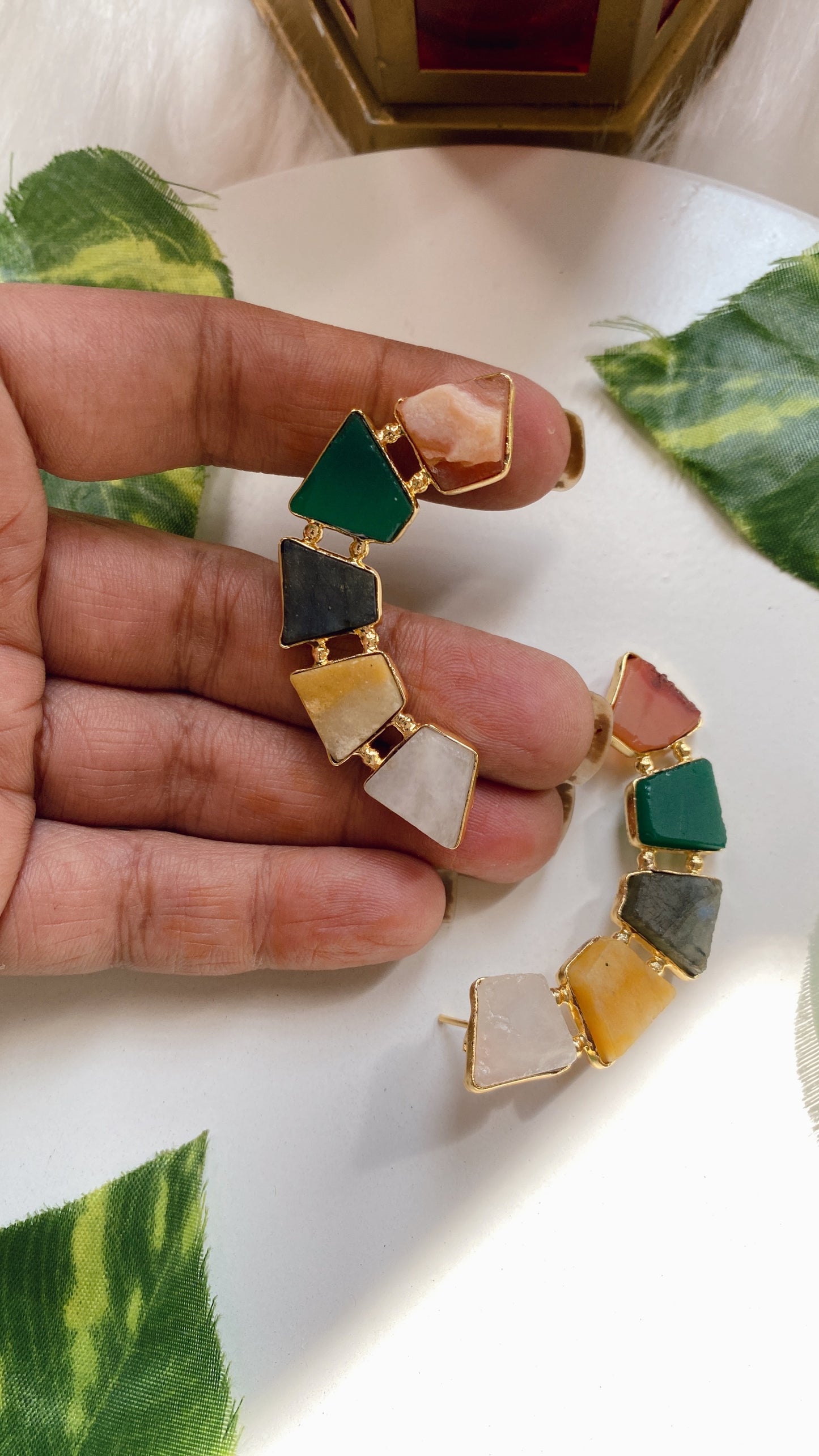 Eva Uncut Stone Earcuffs