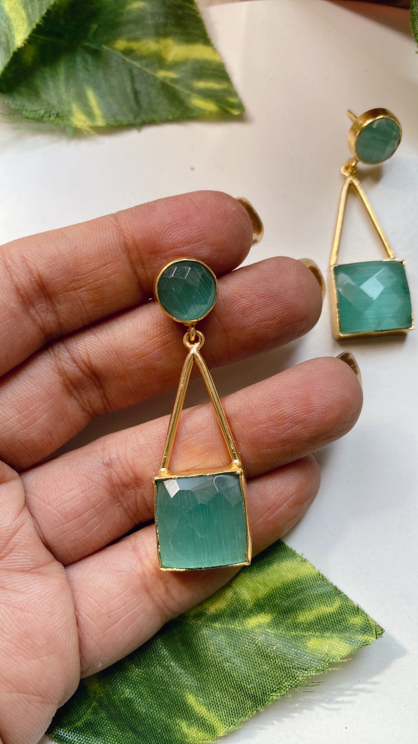Ophelia Earrings - Mint Green