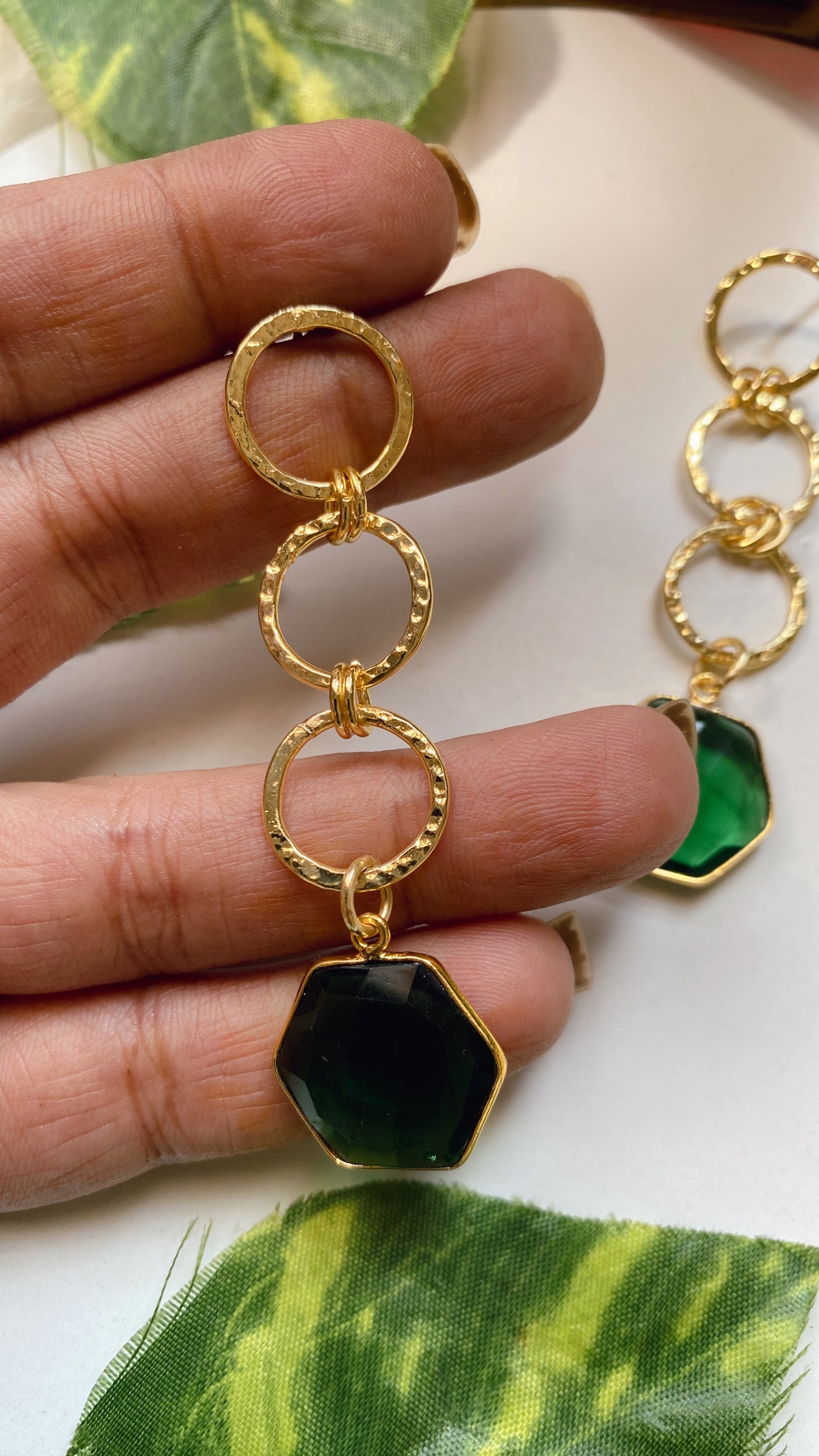 Vedika Earrings - Green