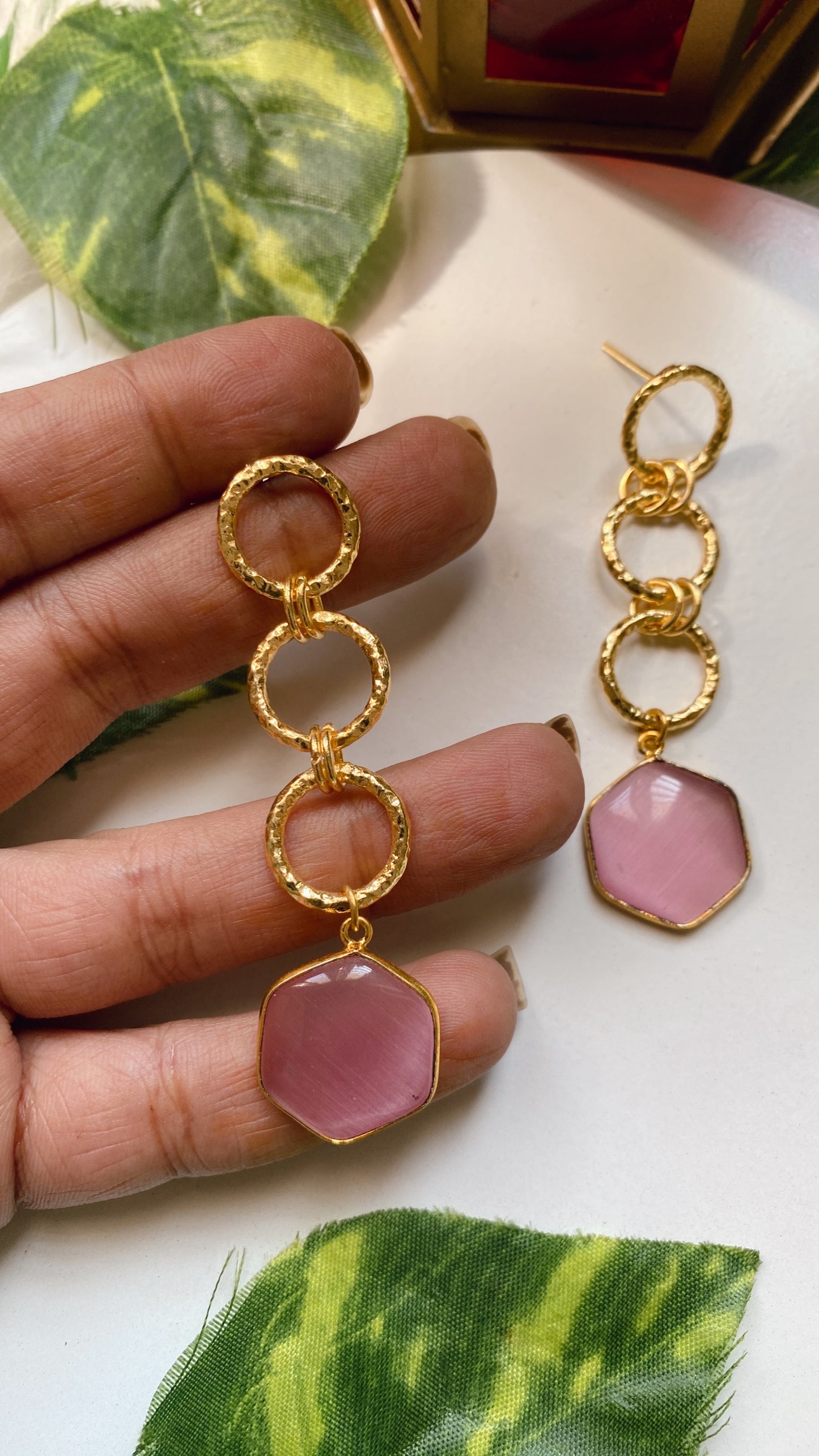 Vedika Earrings - Pink