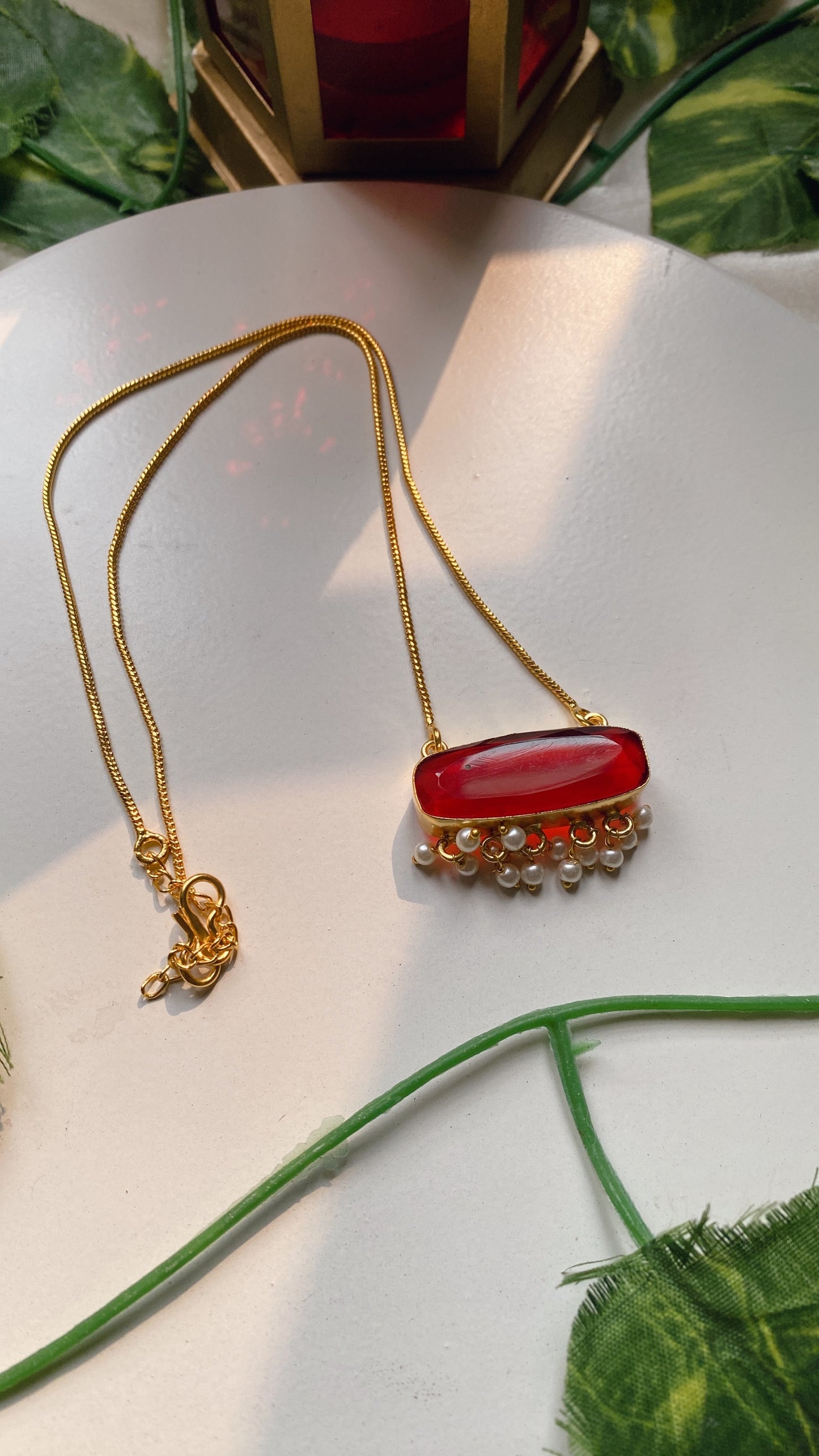 Muskan Pendant - Red