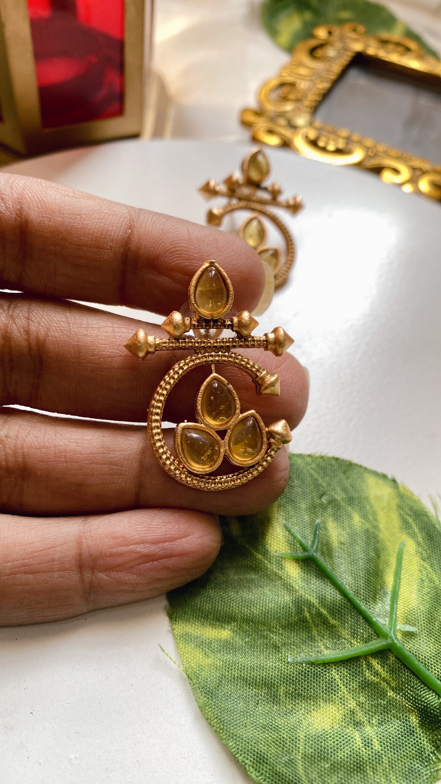 Leela Earrings - Yellow