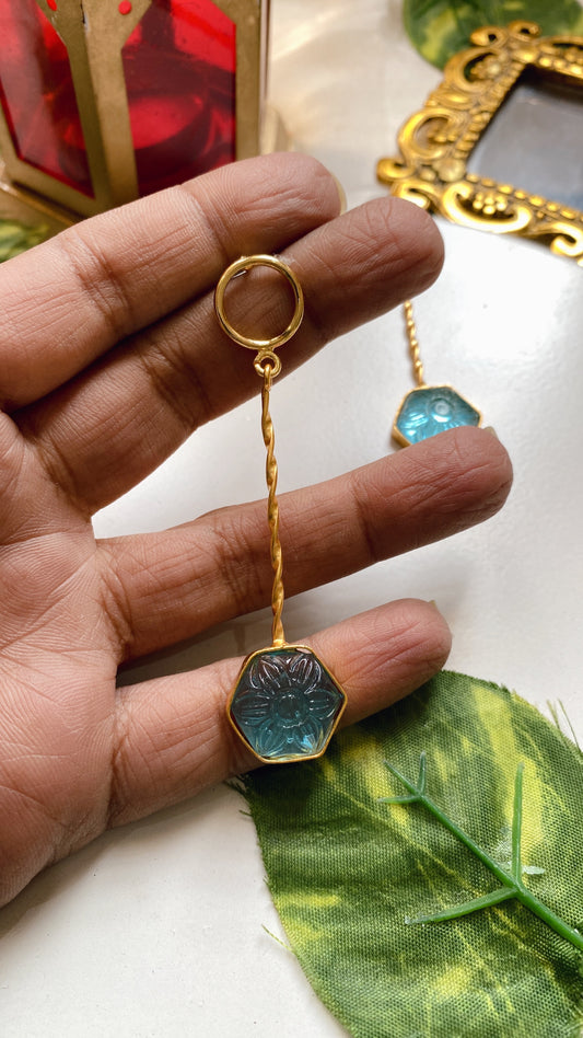 Ritu Drop Earrings - Sky Blue