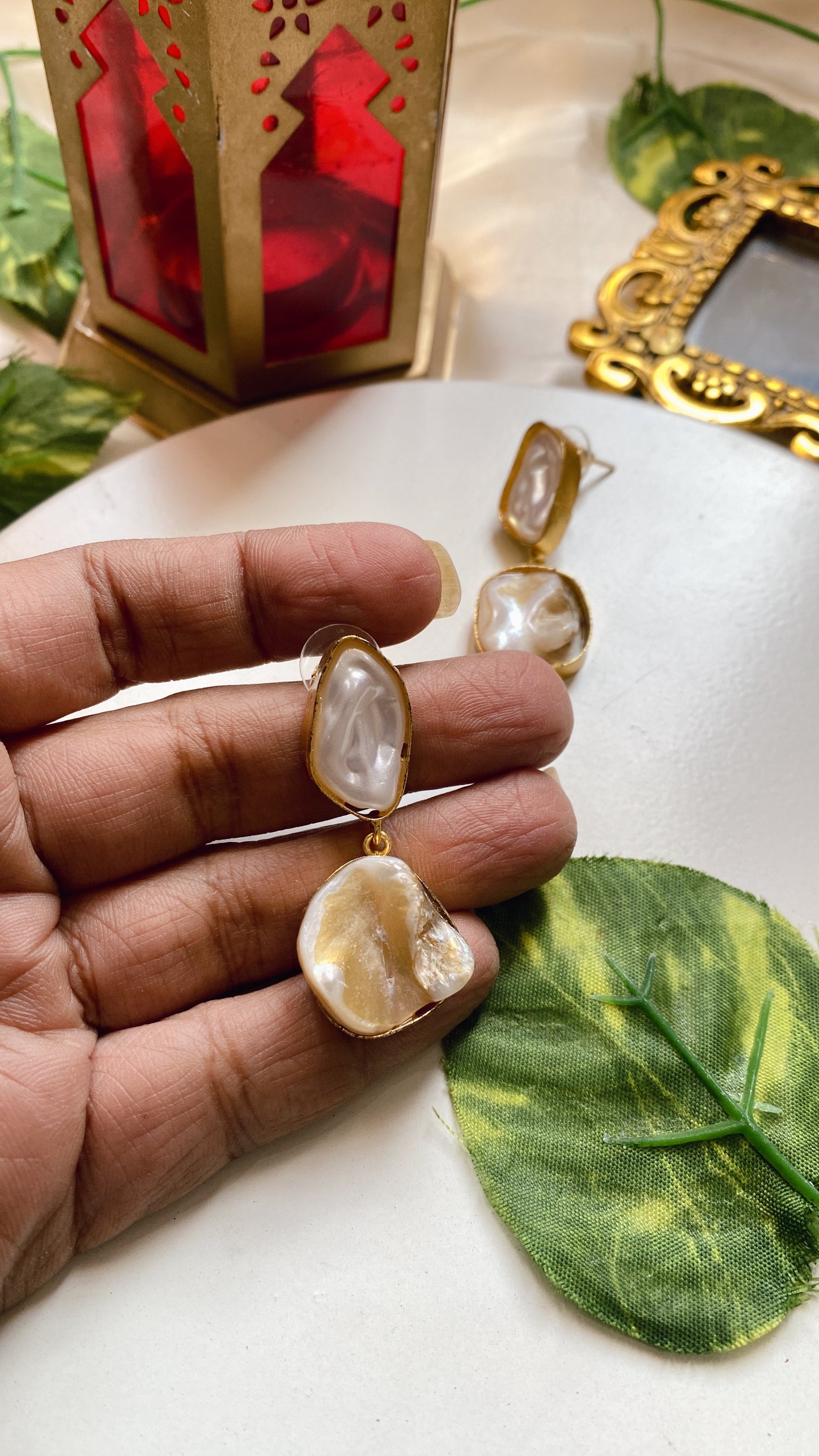 Mrinal Mother of Pearl Earrings