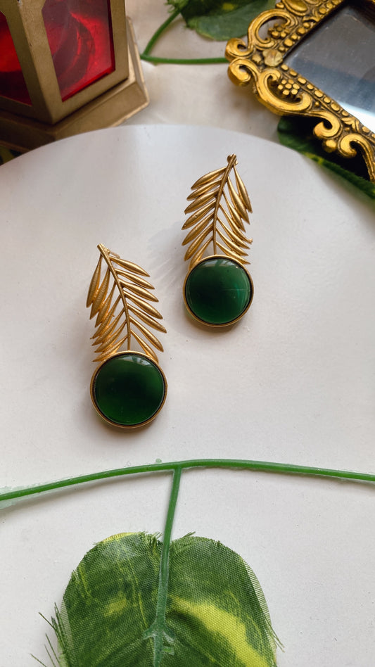 Leaflet beauty Earrings - Green