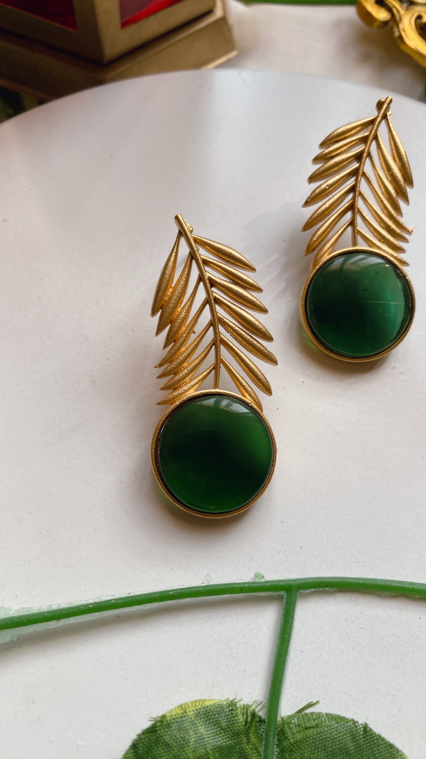 Leaflet beauty Earrings - Green