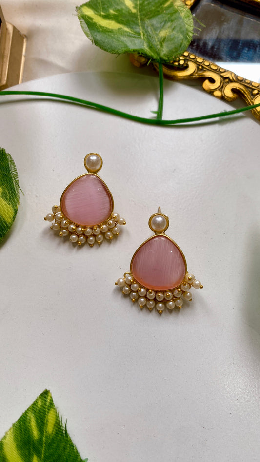 Mira Drop Earrings - Pink
