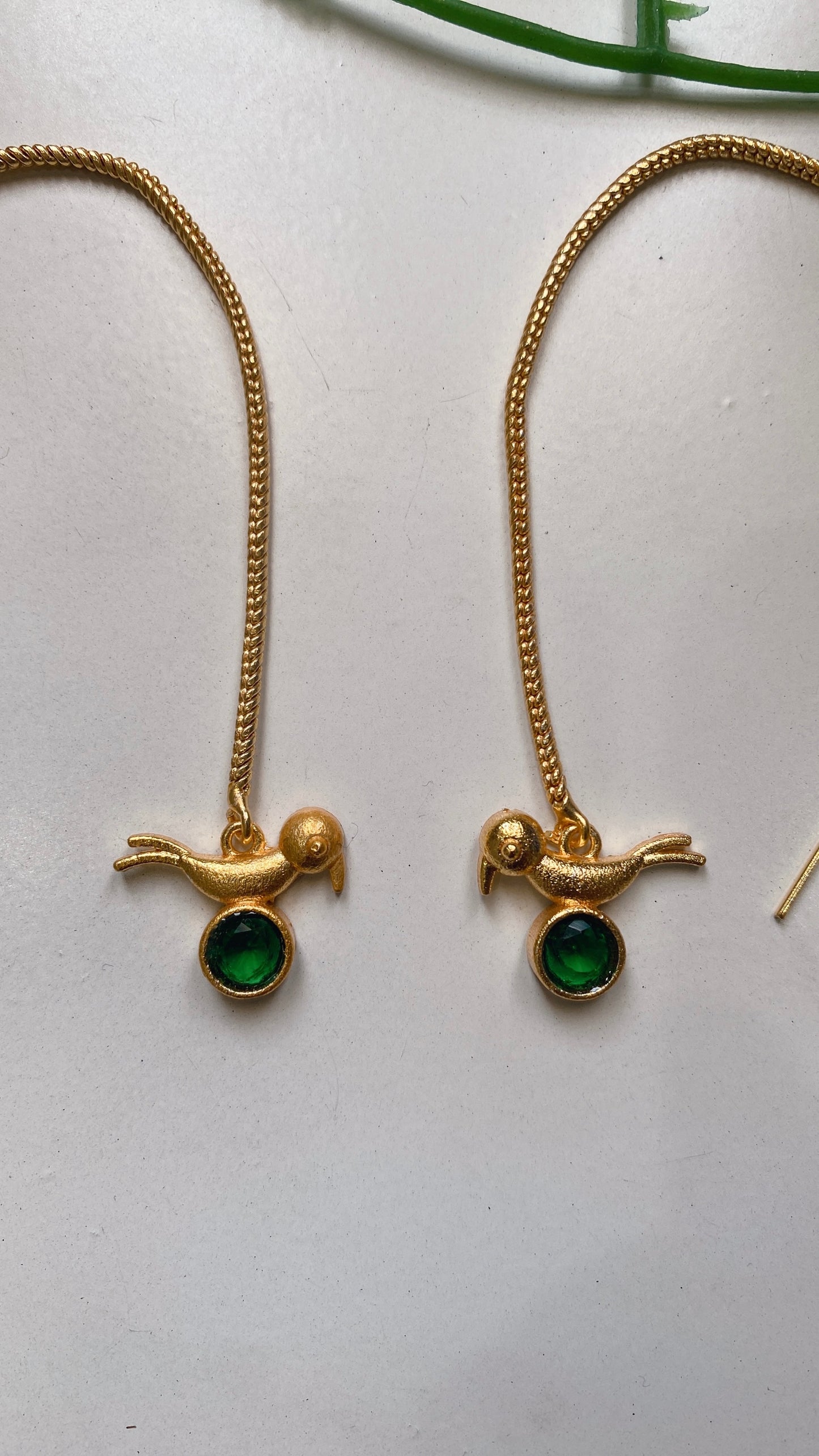 Panchi Sui Dhaga Earrings- Green
