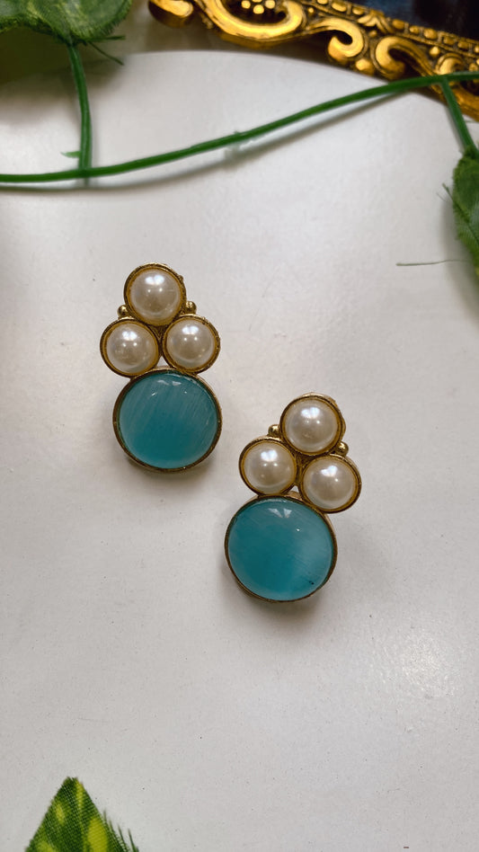 Kuhu Studs - Sky Blue