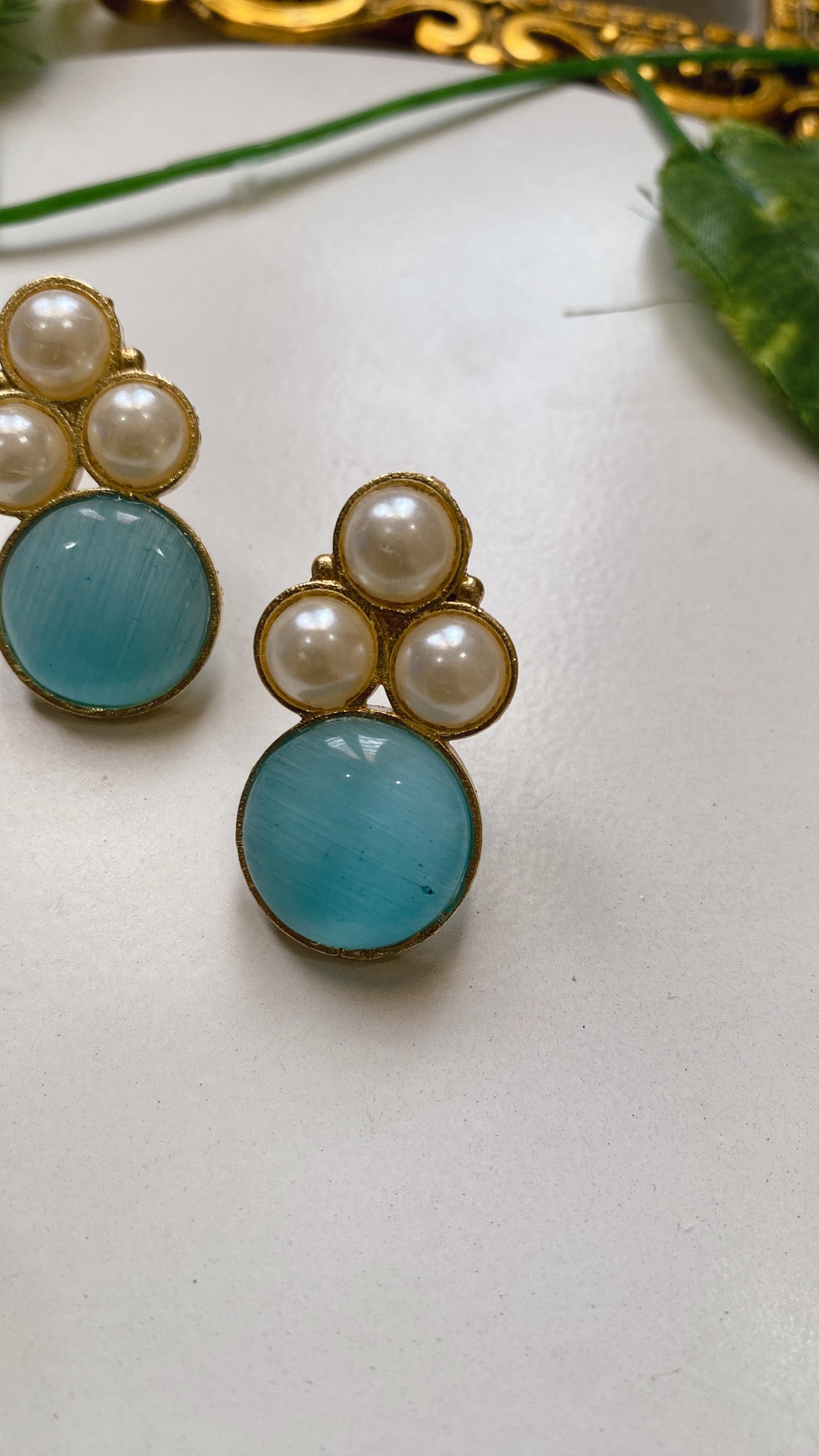 Kuhu Studs - Sky Blue